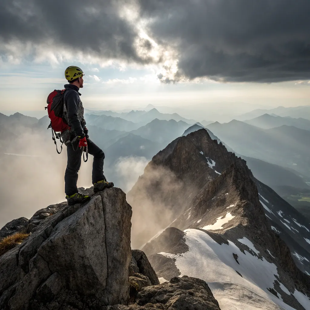 Climber at peak